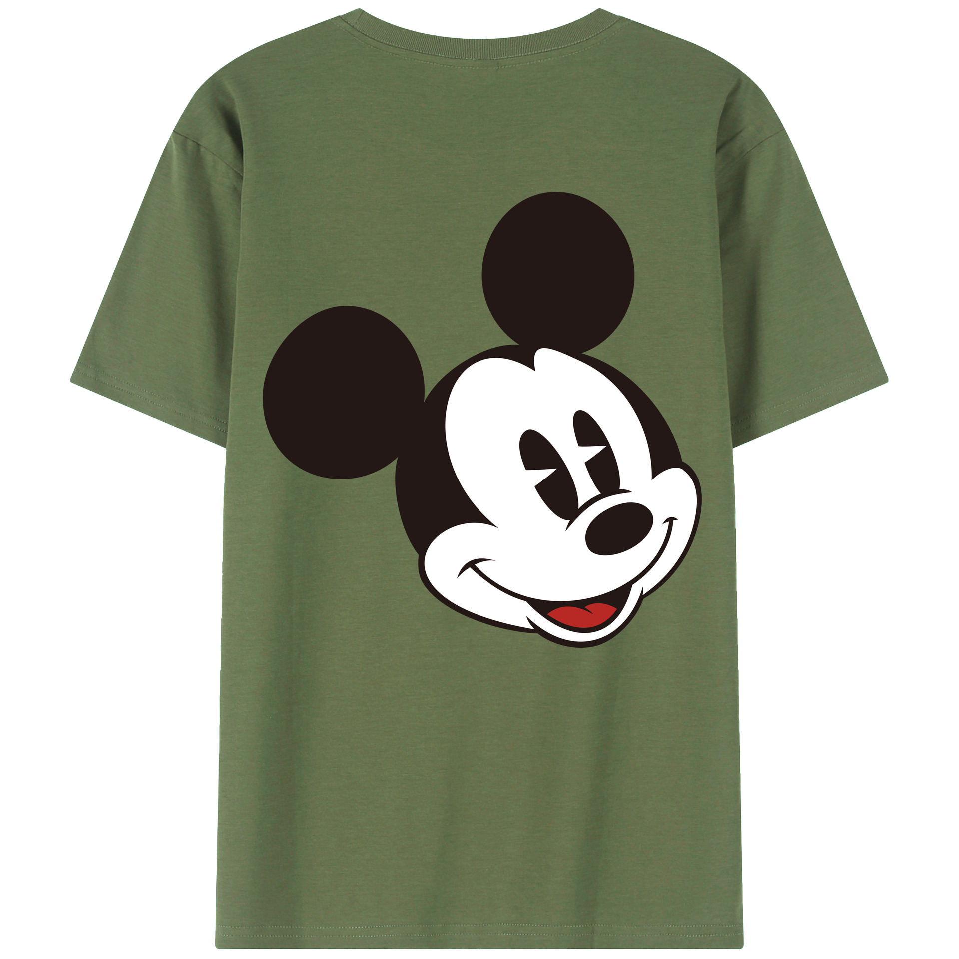 ミッキーマウス Mickey Mouse 綿100％ メンズ半袖Tシャツ（バックプリント） 通気性